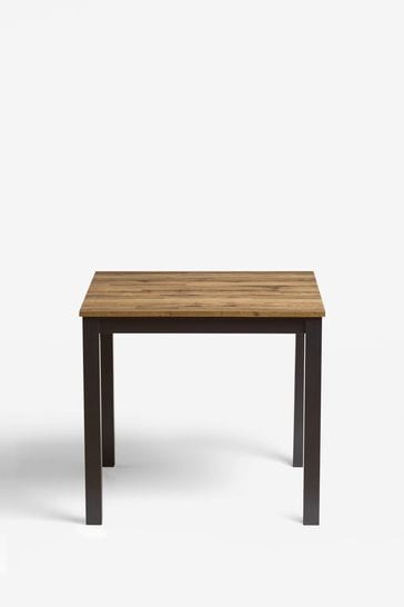 Dark Bronx Oak Effect Square 4 Seater Dining Table