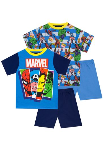 Buy Character Blue Marvel Comics 2 Pack Short Pyjamas from Next Bahrain