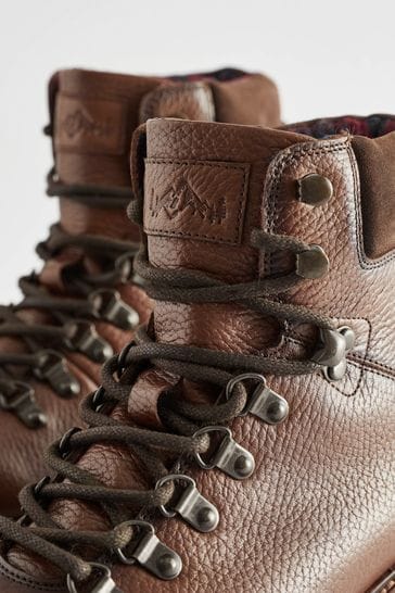 Brown Leather Hiker Style Boots