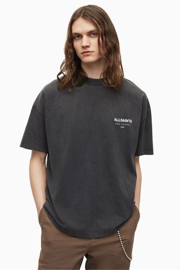 AllSaints Black Underground Short Sleeve Crew T-Shirt