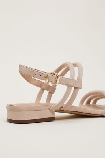 Cream shop suede sandals