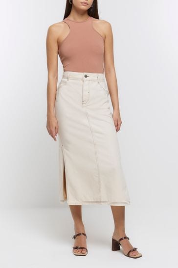 White denim skirt river island outlet