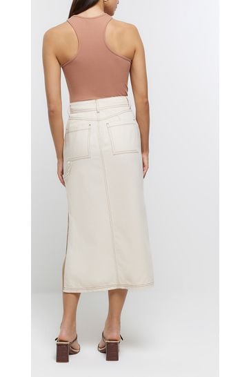 River island store white denim skirt