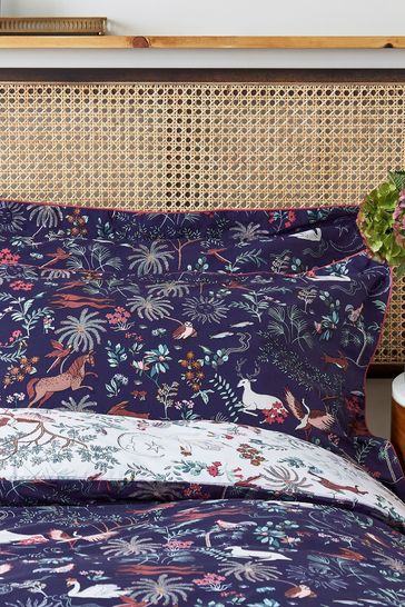 Buy Joules Blue Kooky Woodlands Duvet Cover and Pillowcase Set