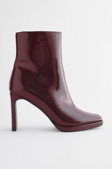 Buy Burgundy Red Forever Comfort Squared Toe Ankle Heeled Boots