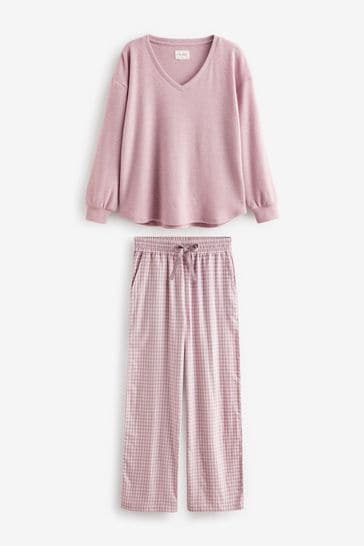 Lilac Purple Long Sleeve Flannel Pyjamas