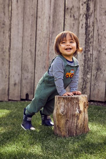 Buy JoJo Maman Bebe Boys Bear Applique Dungarees Stripe Top Set from Next France