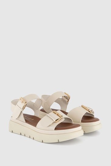 Office White Flatform Buckle Sandals