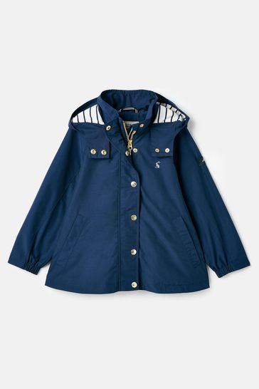 Joules Meadow Navy Lightweight Raincoat With Hood
