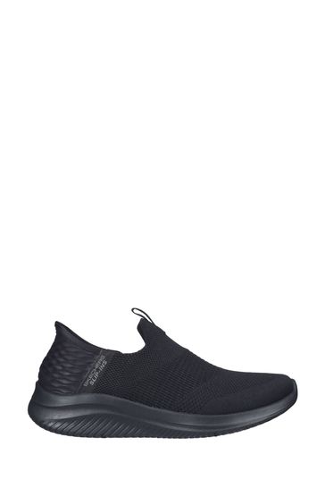 Womens black slip on skechers top