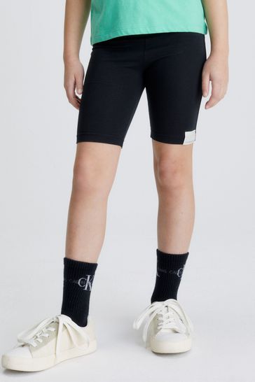 Calvin Klein Jeans Girls Movemenrt Label Black Cycling Shorts