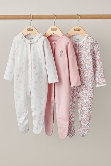 Mamas & Papas Pink Oh Darling Girl Sleepsuits 3 Pack
