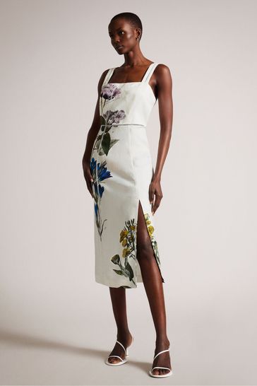 Ted baker white cheap embroidered dress