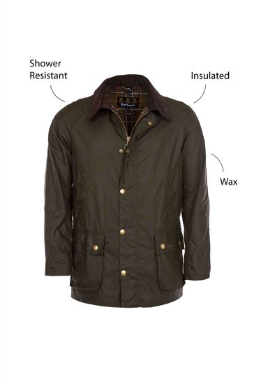 Barbour ashby wax jacket green clearance