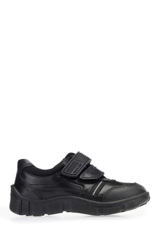 Start-Rite Luke Rip Tape Black Leather School Shoes F Fit