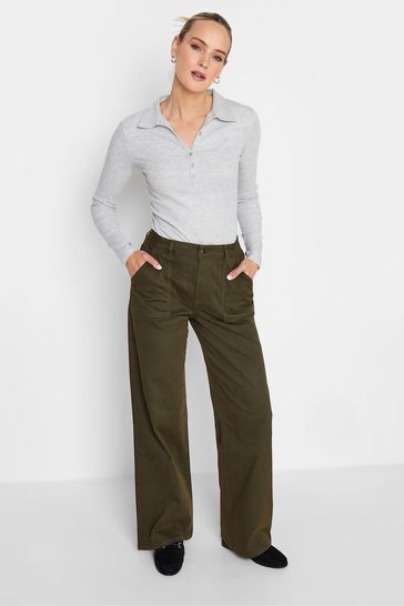 Long Tall Sally Green Wide Leg Trousers