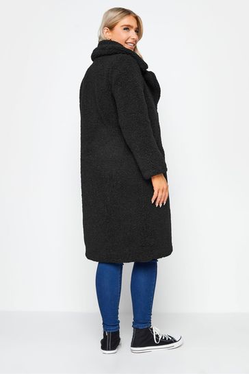 Longline borg sales coat black