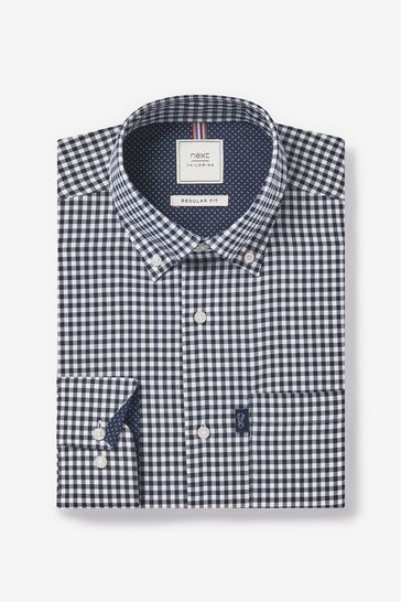 Blue gingham cheap shirt mens