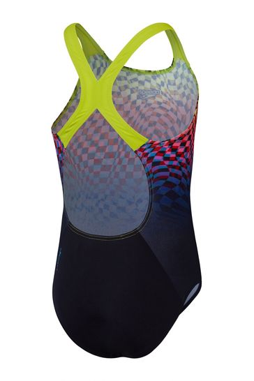 Buy Speedo Girls Digital Placement Powerback Black Swimsuit Next