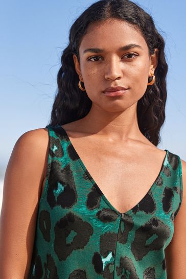 Green 2025 leopard playsuit