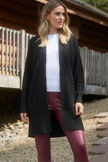 Buy Threadbare Black Knitted Open Cardigan from Next USA