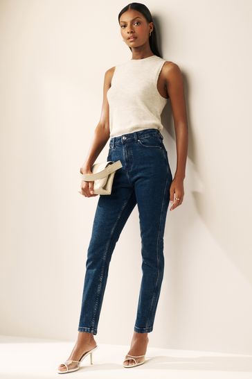 Stretch denim mom clearance jeans