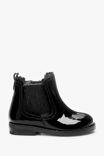 Black patent wide sales fit ankle boots
