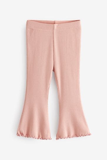 Buy Pale Pink Rib Flare Leggings (3mths-7yrs) from Next Poland