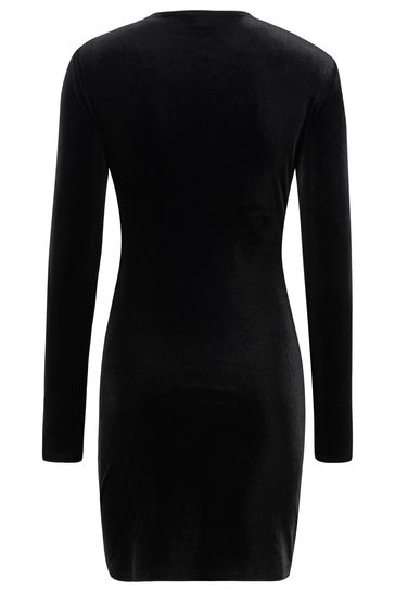 Missguided black top velvet dress