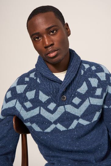 Buy White Stuff Blue Arundel Geo Fairisle Shawl from Next Slovakia