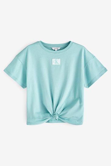 Calvin Klein Girls Blue Knotted T-Shirt