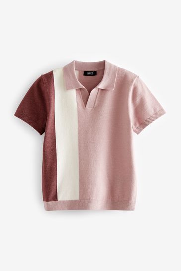 Pink Stripe Short Sleeved Polo Shirt (3mths-7yrs)