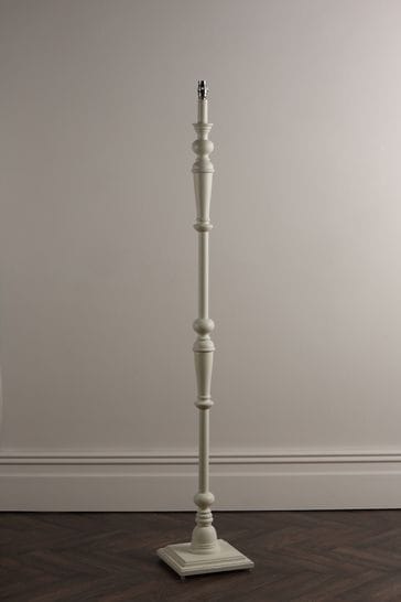 white wooden standard lamp base