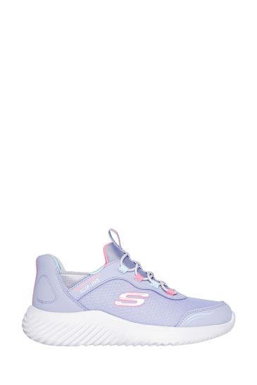 Skechers Purple Bounder Simple Cute Slip In Trainers