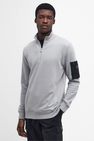 Barbour® International Grey Alloy Half Zip Utility Sweatshirt