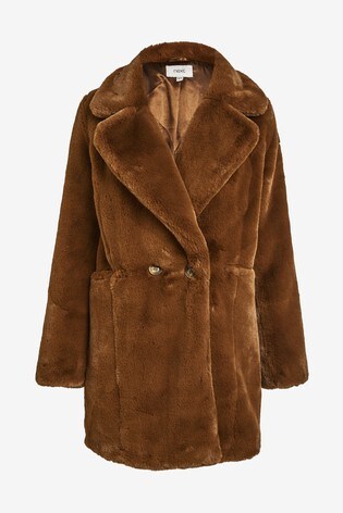 Buy Faux Fur Revere Pea Coat From Next Luxembourg