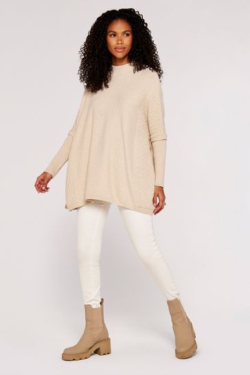 Buy Apricot Cream Zig Zag Panel Oversized Jumper from Next Ireland
