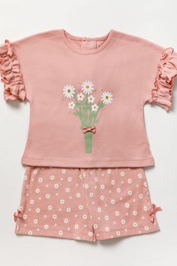 Lily & Jack Pink Daisy Top and Shorts Outfit Set