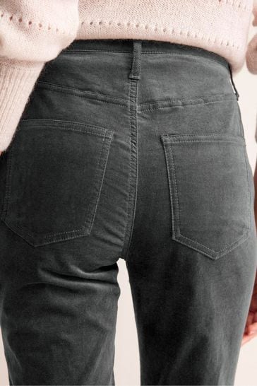 Boden Grey Velveteen Slim Straight Jeans