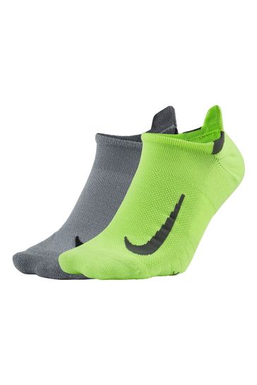 Nike Yellow/Grey Run Trainer Socks Two Pack