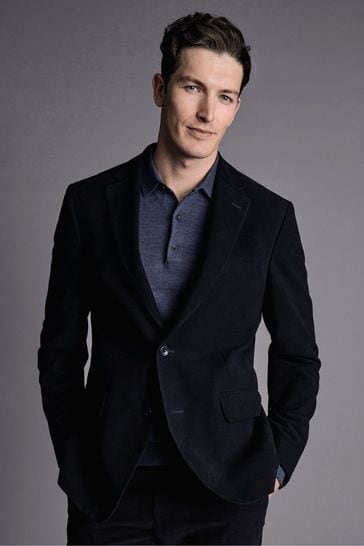 Buy Charles Tyrwhitt Blue Italian Moleskin Slim Fit Jacket from