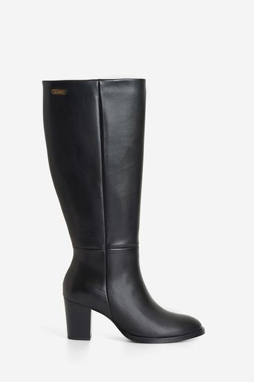 Barbour® Black Tall Heeled Gloria Leather Boots