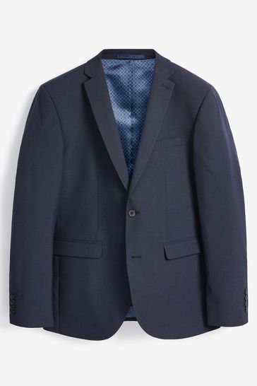 Buy Navy Blue Tailored Wool Mix Textured Suit Jacket from Next United Arab Emirates