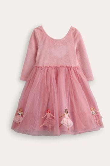 Buy Boden Pink Applique Velvet Tulle Dress from Next Netherlands