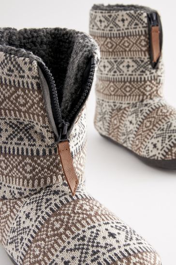 Mens boot slippers with zips top