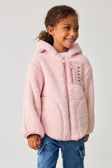 Buy Baker by Ted Baker Cream Zip Through Hooded Fleece Jacket from Next Turkey