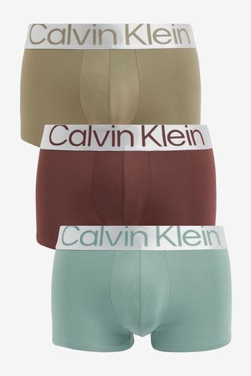 Calvin Klein Green Steel Micro Low Rise Trunks 3 Packs