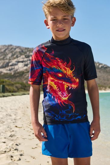 Black Dragon Short Sleeve Sunsafe Rash Vest (1.5-16yrs)