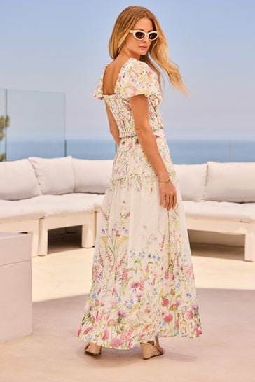 Maxi floral tiered skirt clearance
