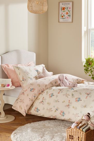 Buy Pink Pretty Woodland Supersoft Brushed Cotton 100 Cotton Duvet Cover and Pillowcase Set from Next Bahrain